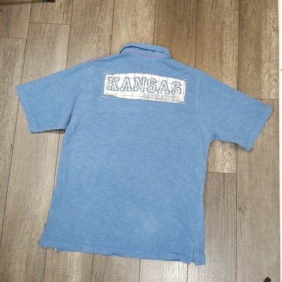 Kansas U Jayhawks Fan Shirt Show Your Colors Size L Blue - Picture 2 of 9
